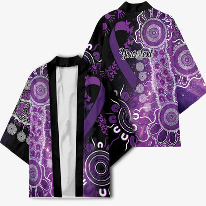 Australia Domestic Violence Support Personalised Kimono Aboriginal Ribbon Dot Painting