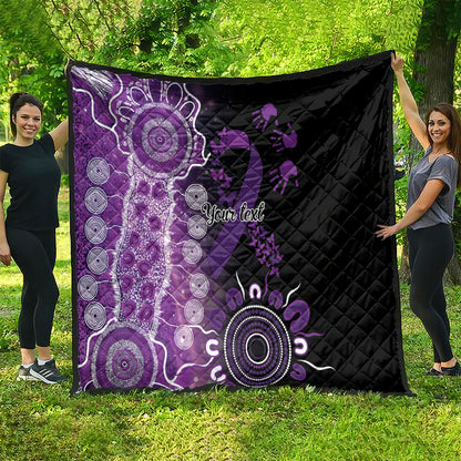 Australia Domestic Violence Support Personalised Quilt Aboriginal Ribbon Dot Painting