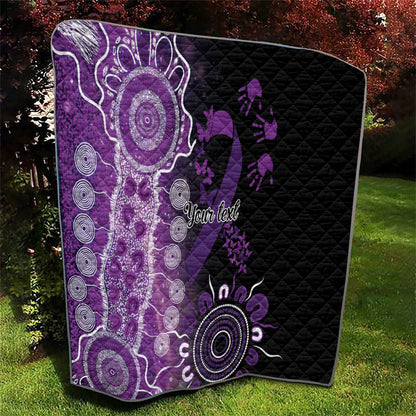 Australia Domestic Violence Support Personalised Quilt Aboriginal Ribbon Dot Painting