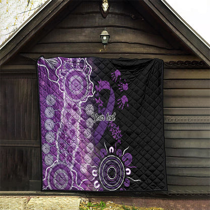 Australia Domestic Violence Support Personalised Quilt Aboriginal Ribbon Dot Painting