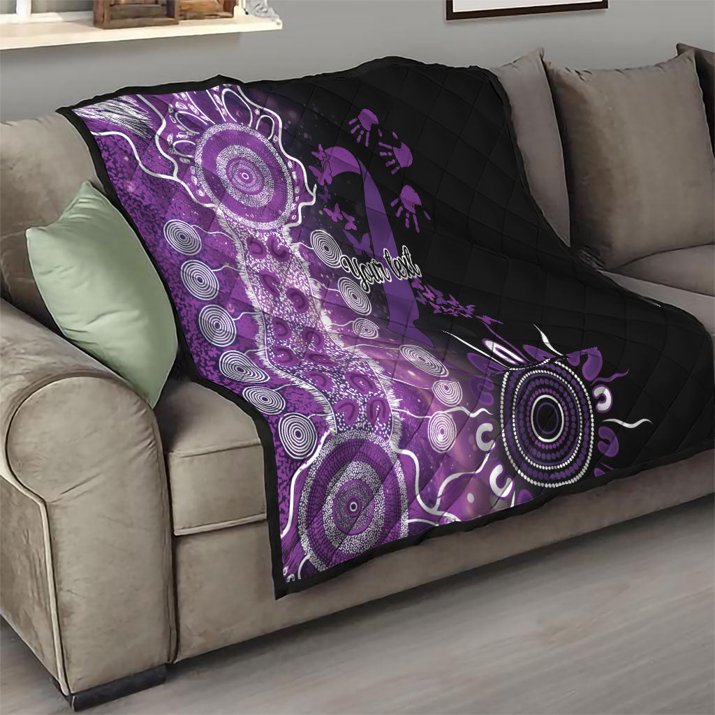 Australia Domestic Violence Support Personalised Quilt Aboriginal Ribbon Dot Painting