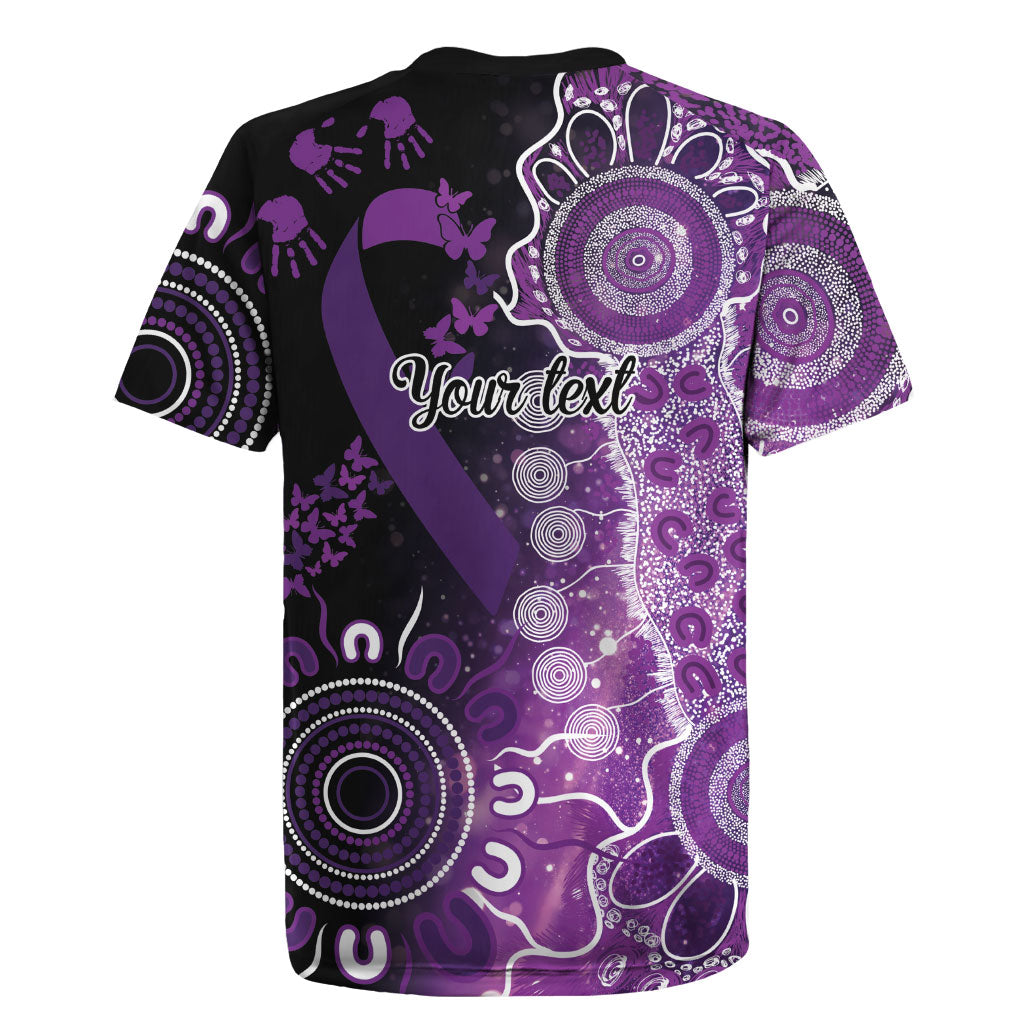 Australia Domestic Violence Support Personalised Rugby Jersey Aboriginal Ribbon Dot Painting