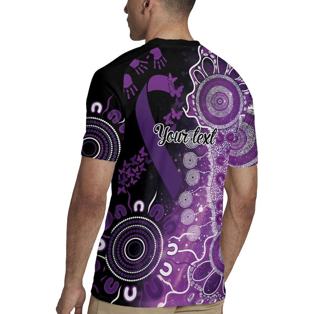 Australia Domestic Violence Support Personalised Rugby Jersey Aboriginal Ribbon Dot Painting