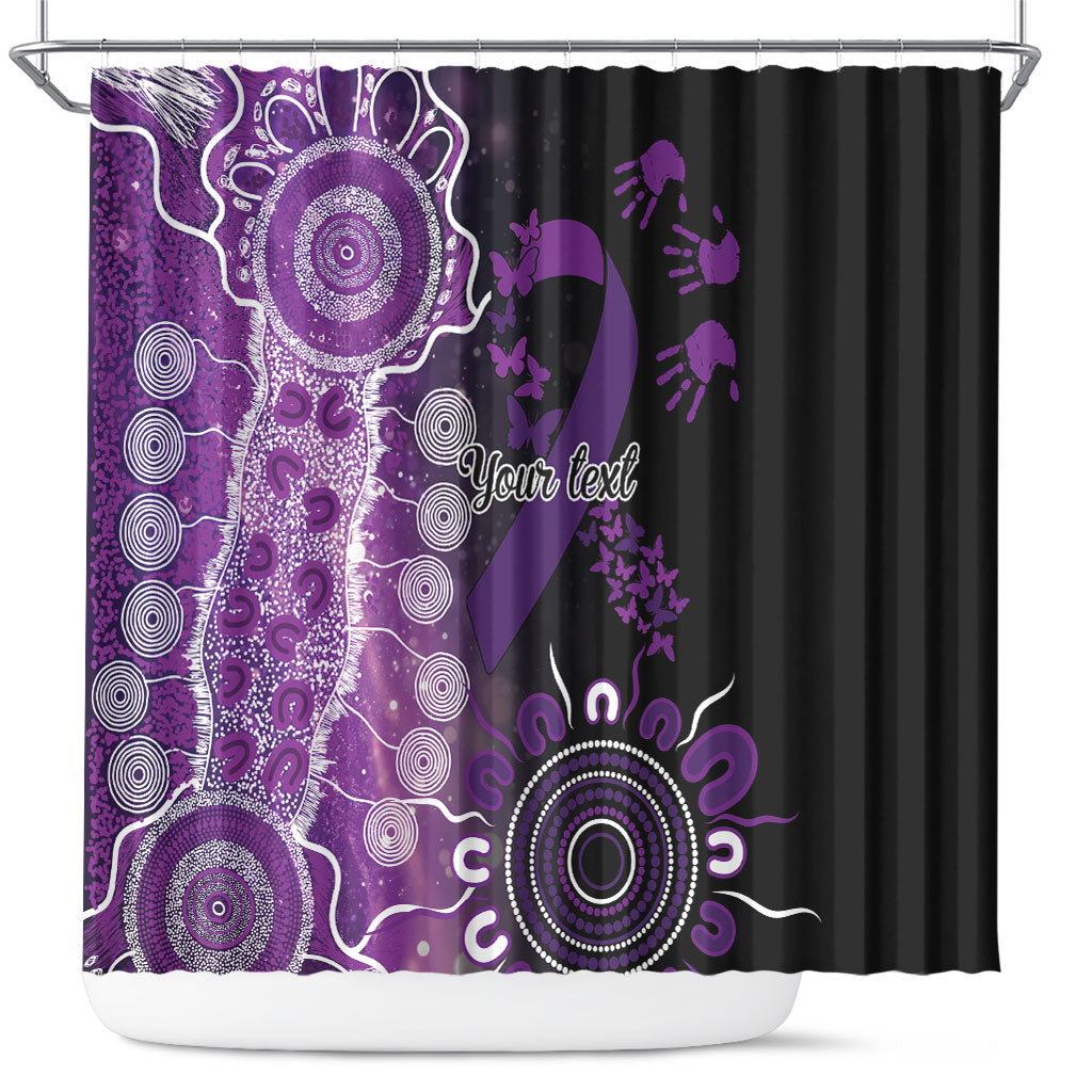 Australia Domestic Violence Support Personalised Shower Curtain Aboriginal Ribbon Dot Painting