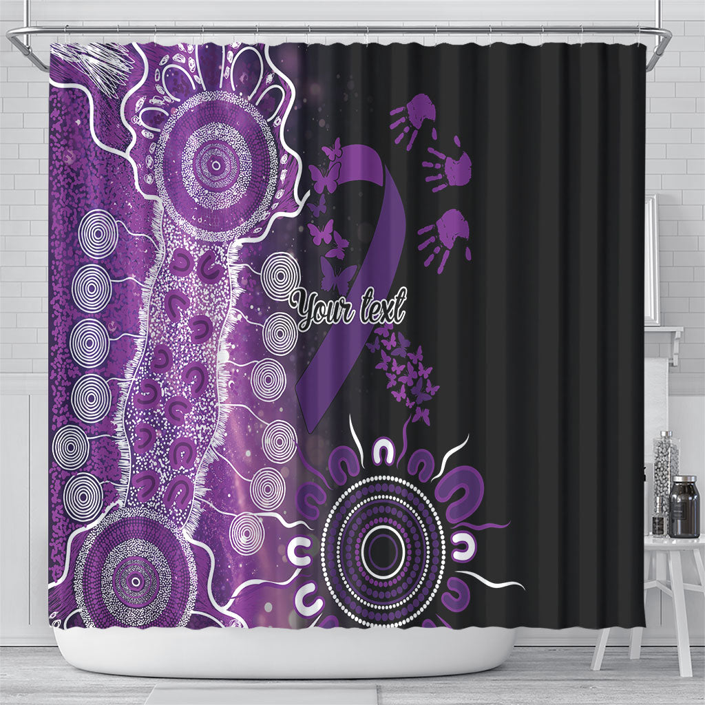 Australia Domestic Violence Support Personalised Shower Curtain Aboriginal Ribbon Dot Painting