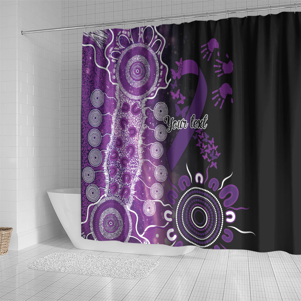 Australia Domestic Violence Support Personalised Shower Curtain Aboriginal Ribbon Dot Painting