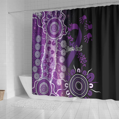 Australia Domestic Violence Support Personalised Shower Curtain Aboriginal Ribbon Dot Painting