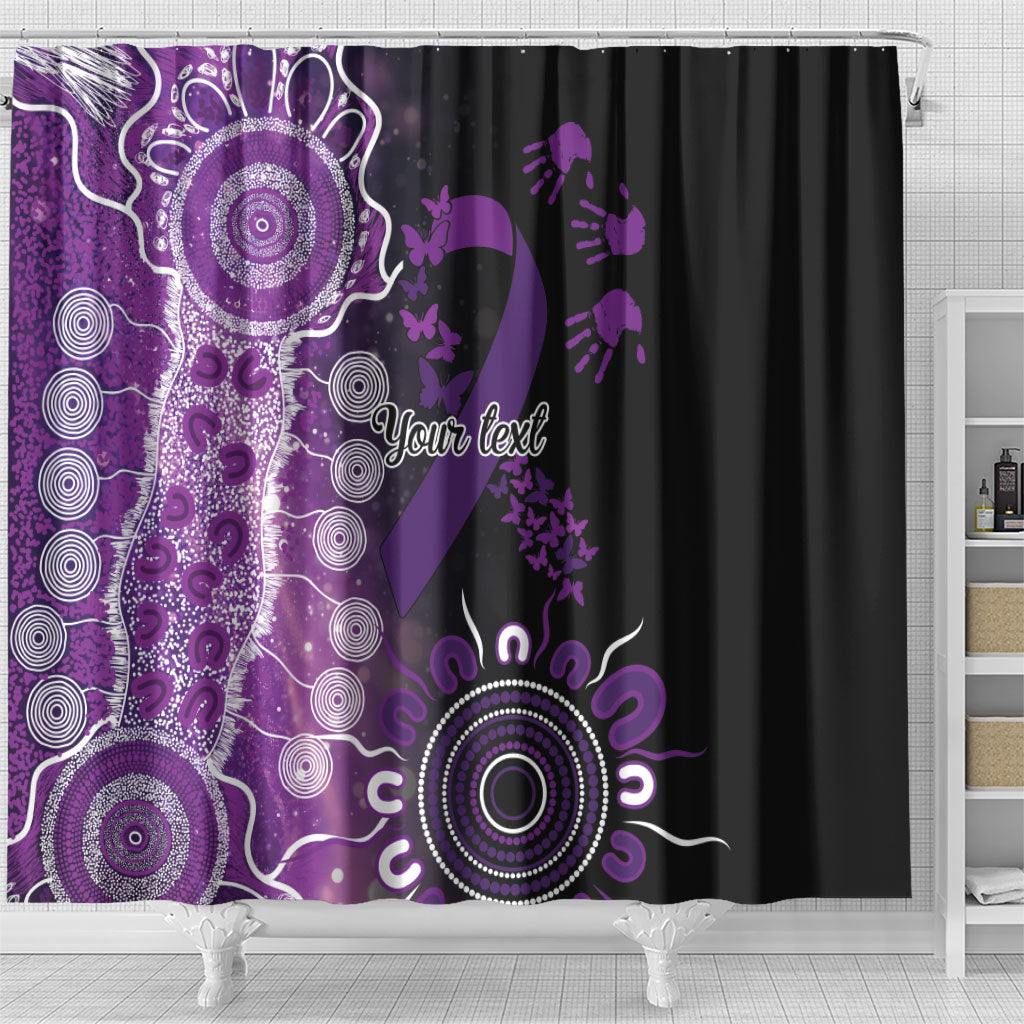 Australia Domestic Violence Support Personalised Shower Curtain Aboriginal Ribbon Dot Painting
