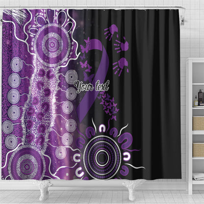 Australia Domestic Violence Support Personalised Shower Curtain Aboriginal Ribbon Dot Painting