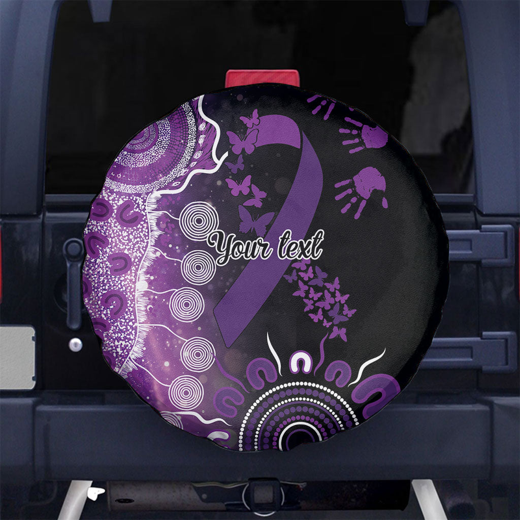 Australia Domestic Violence Support Personalised Spare Tire Cover Aboriginal Ribbon Dot Painting