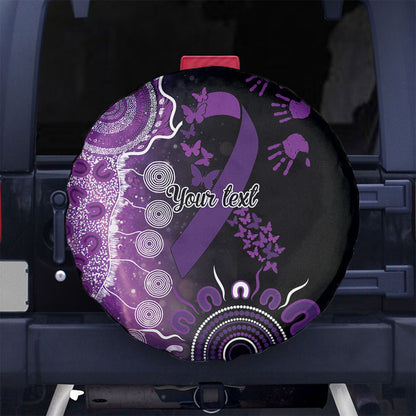 Australia Domestic Violence Support Personalised Spare Tire Cover Aboriginal Ribbon Dot Painting