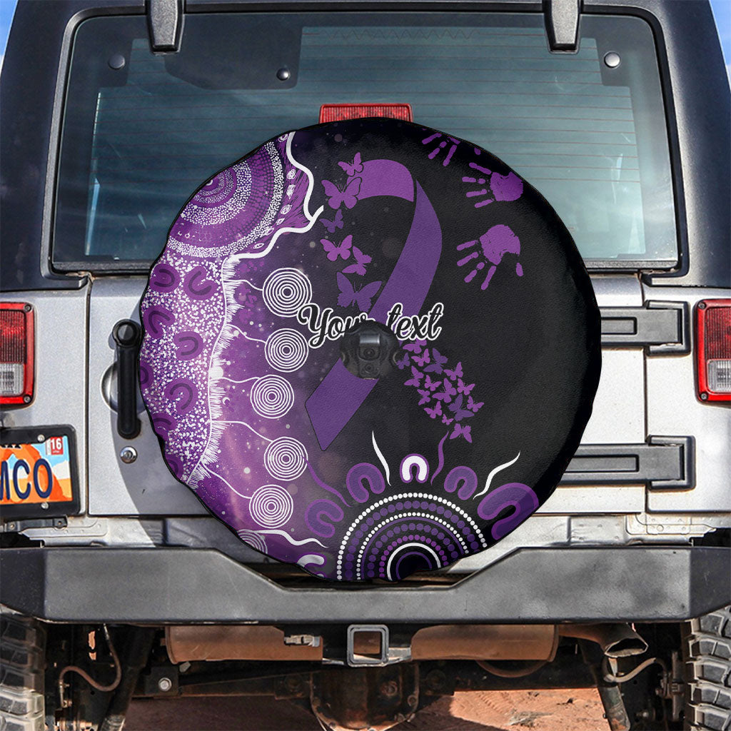 Australia Domestic Violence Support Personalised Spare Tire Cover Aboriginal Ribbon Dot Painting