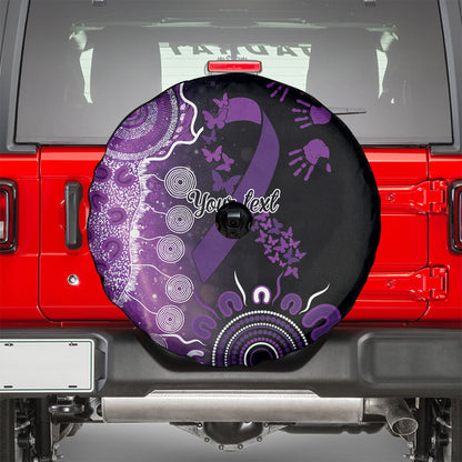 Australia Domestic Violence Support Personalised Spare Tire Cover Aboriginal Ribbon Dot Painting