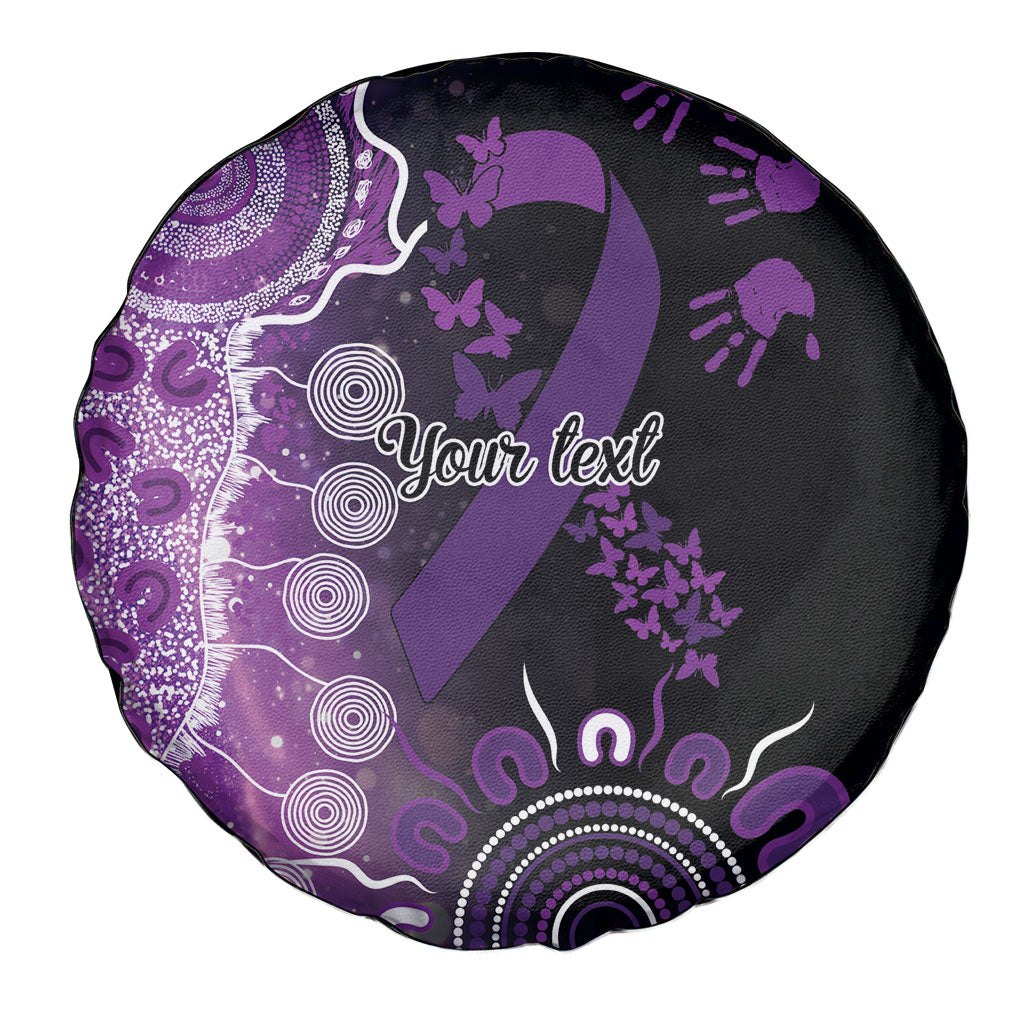 Australia Domestic Violence Support Personalised Spare Tire Cover Aboriginal Ribbon Dot Painting