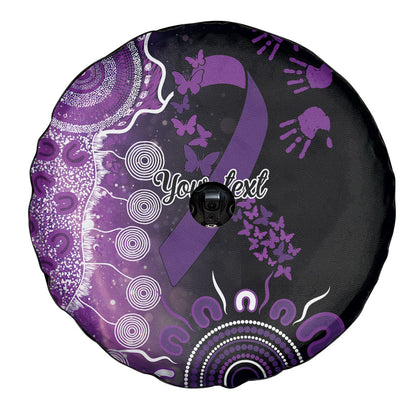 Australia Domestic Violence Support Personalised Spare Tire Cover Aboriginal Ribbon Dot Painting
