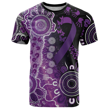 Australia Domestic Violence Support Personalised T Shirt Aboriginal Ribbon Dot Painting