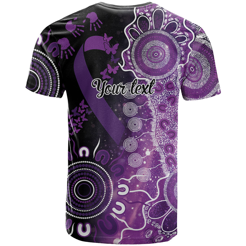 Australia Domestic Violence Support Personalised T Shirt Aboriginal Ribbon Dot Painting