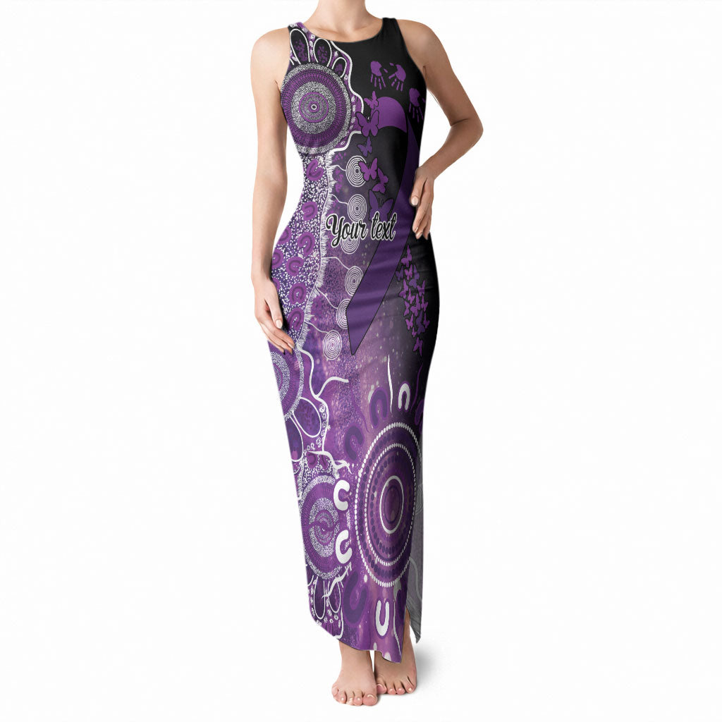 Australia Domestic Violence Support Personalised Tank Maxi Dress Aboriginal Ribbon Dot Painting