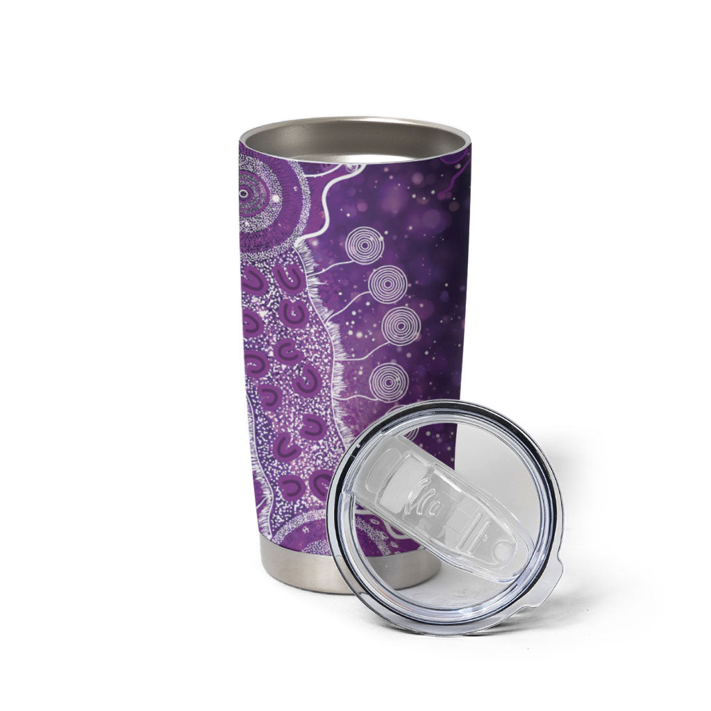 Australia Domestic Violence Support Personalised Tumbler Cup Aboriginal Ribbon Dot Painting