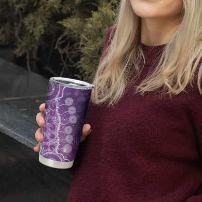 Australia Domestic Violence Support Personalised Tumbler Cup Aboriginal Ribbon Dot Painting
