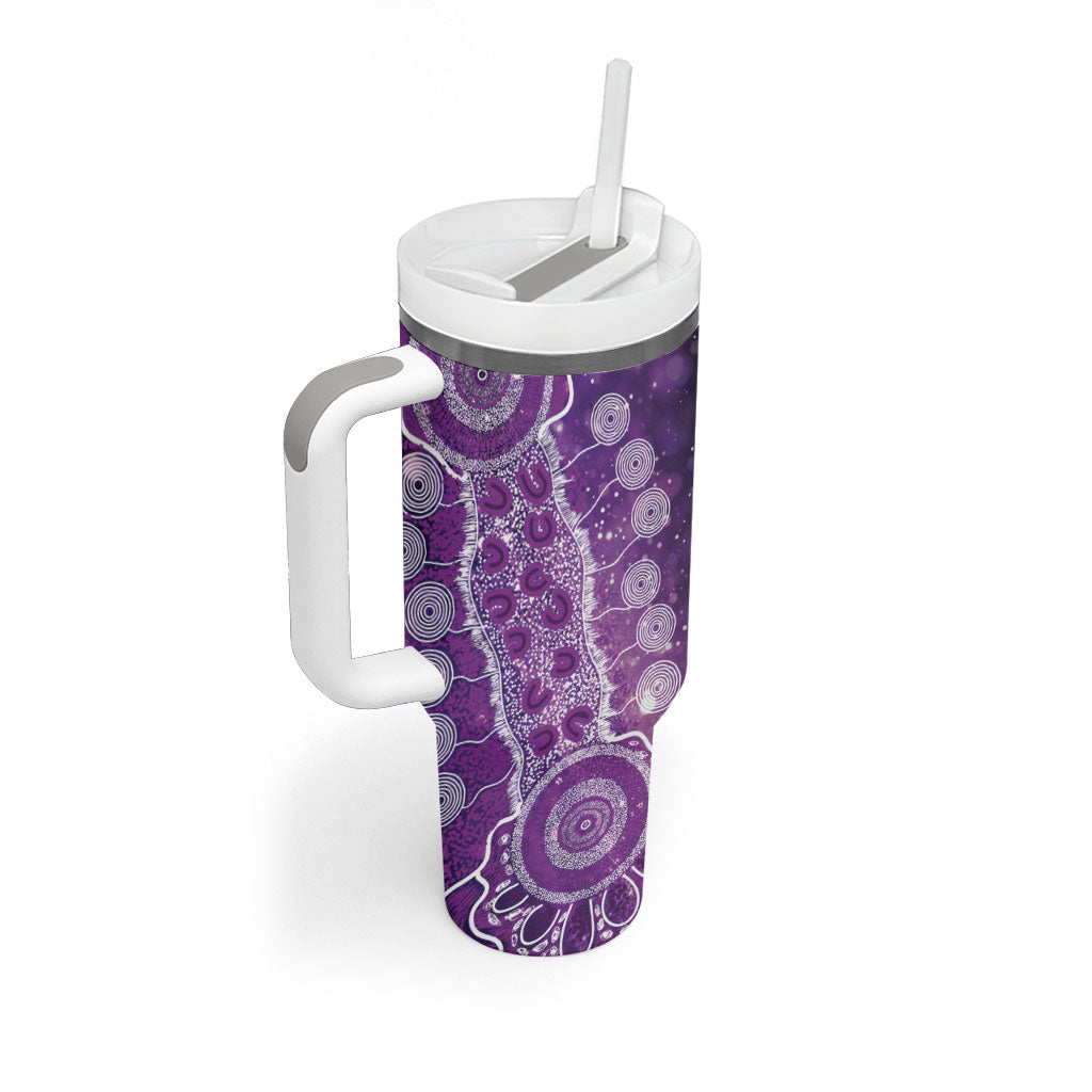 Australia Domestic Violence Support Personalised Tumbler With Handle Aboriginal Ribbon Dot Painting