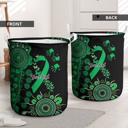 Australia Minority Mental Health Support Personalised Laundry Basket Aboriginal Ribbon Dot Painting