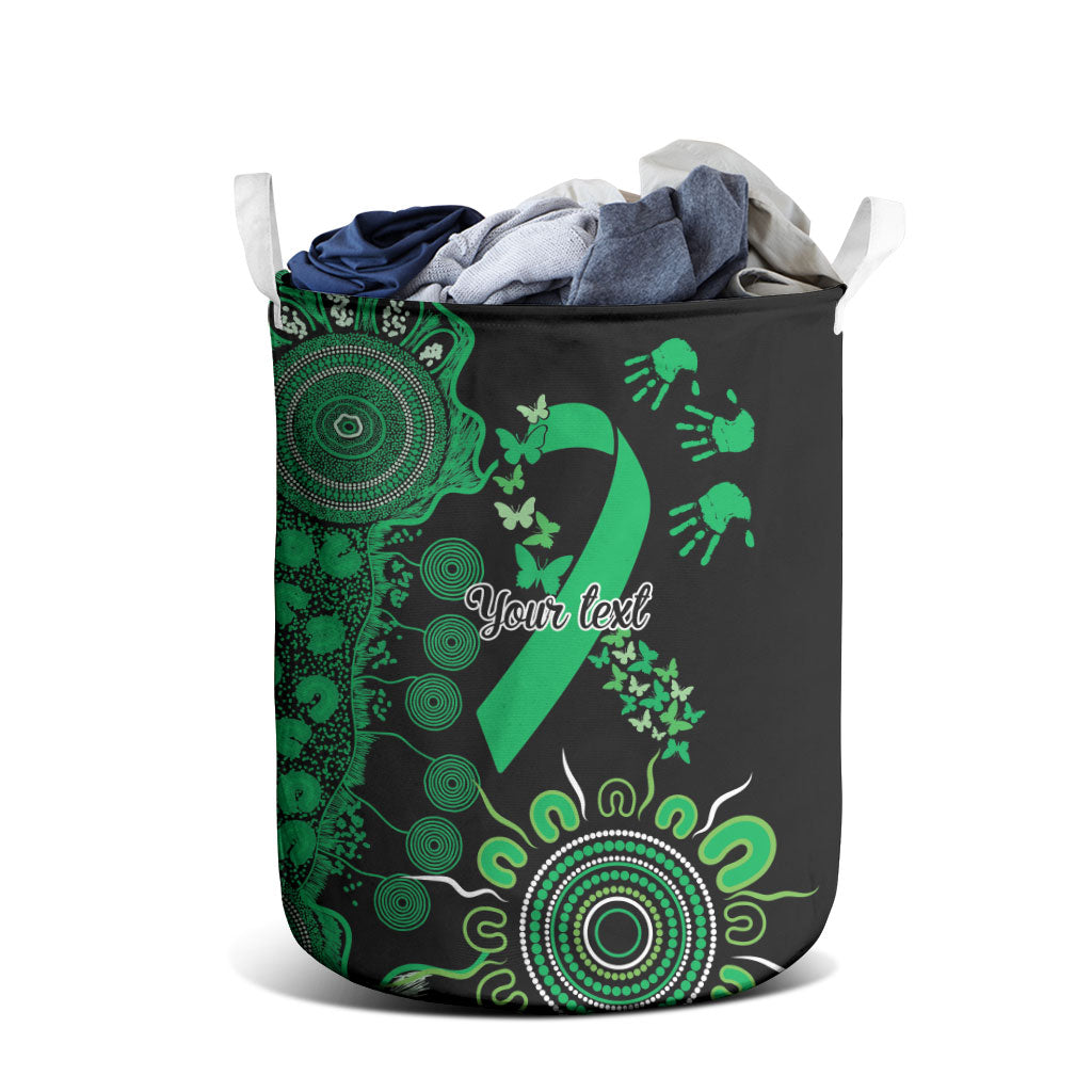 Australia Minority Mental Health Support Personalised Laundry Basket Aboriginal Ribbon Dot Painting