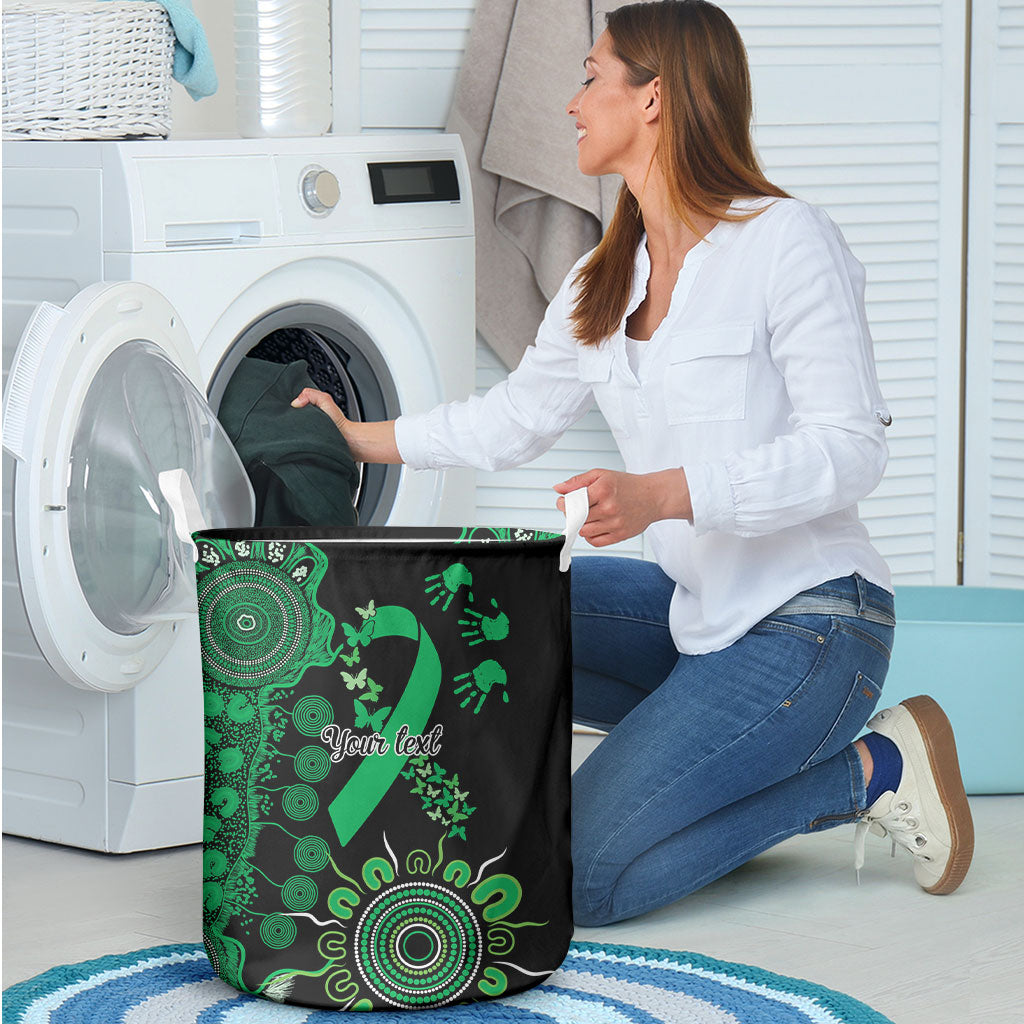 Australia Minority Mental Health Support Personalised Laundry Basket Aboriginal Ribbon Dot Painting