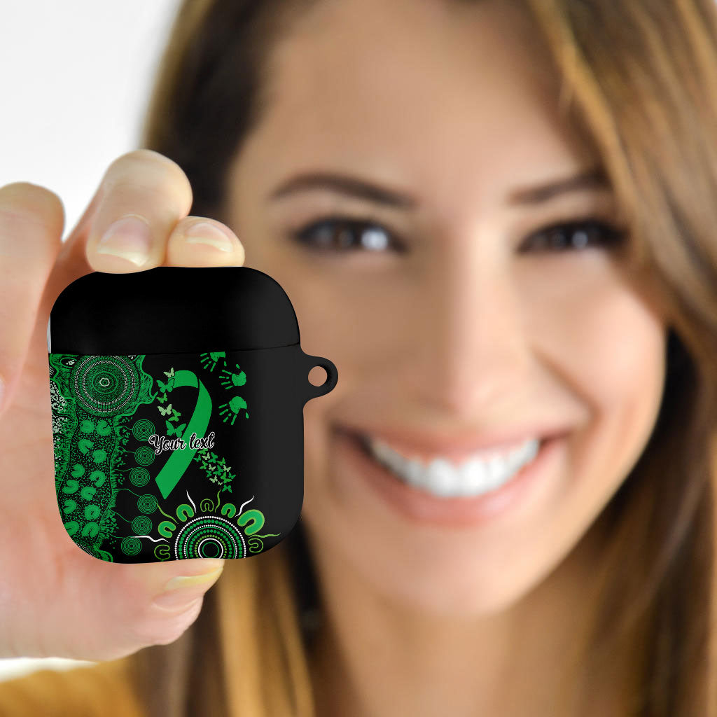Australia Minority Mental Health Support Personalised AirPods Case Aboriginal Ribbon Dot Painting