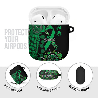 Australia Minority Mental Health Support Personalised AirPods Case Aboriginal Ribbon Dot Painting