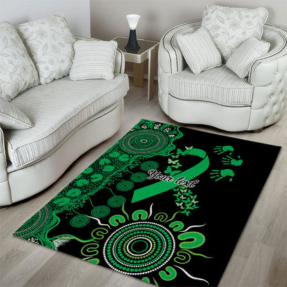 Australia Minority Mental Health Support Personalised Area Rug Aboriginal Ribbon Dot Painting