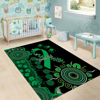 Australia Minority Mental Health Support Personalised Area Rug Aboriginal Ribbon Dot Painting