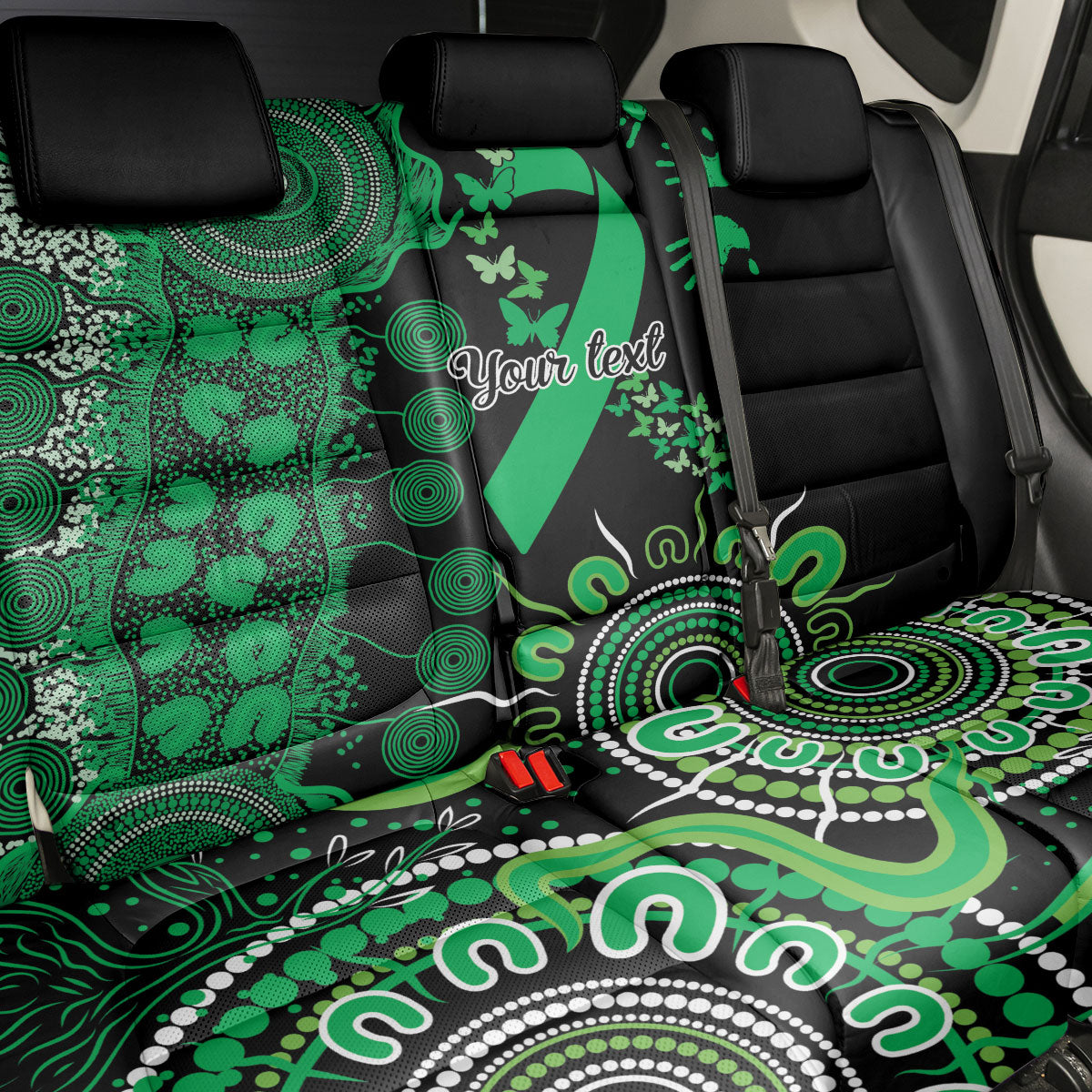 Australia Minority Mental Health Support Personalised Back Car Seat Cover Aboriginal Ribbon Dot Painting