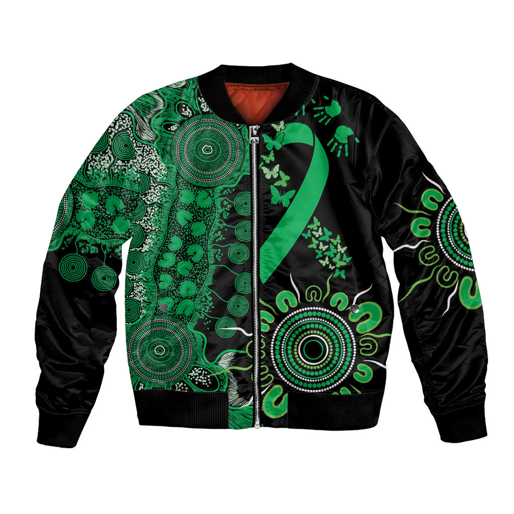Australia Minority Mental Health Support Personalised Bomber Jacket Aboriginal Ribbon Dot Painting