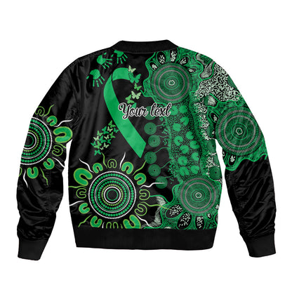Australia Minority Mental Health Support Personalised Bomber Jacket Aboriginal Ribbon Dot Painting