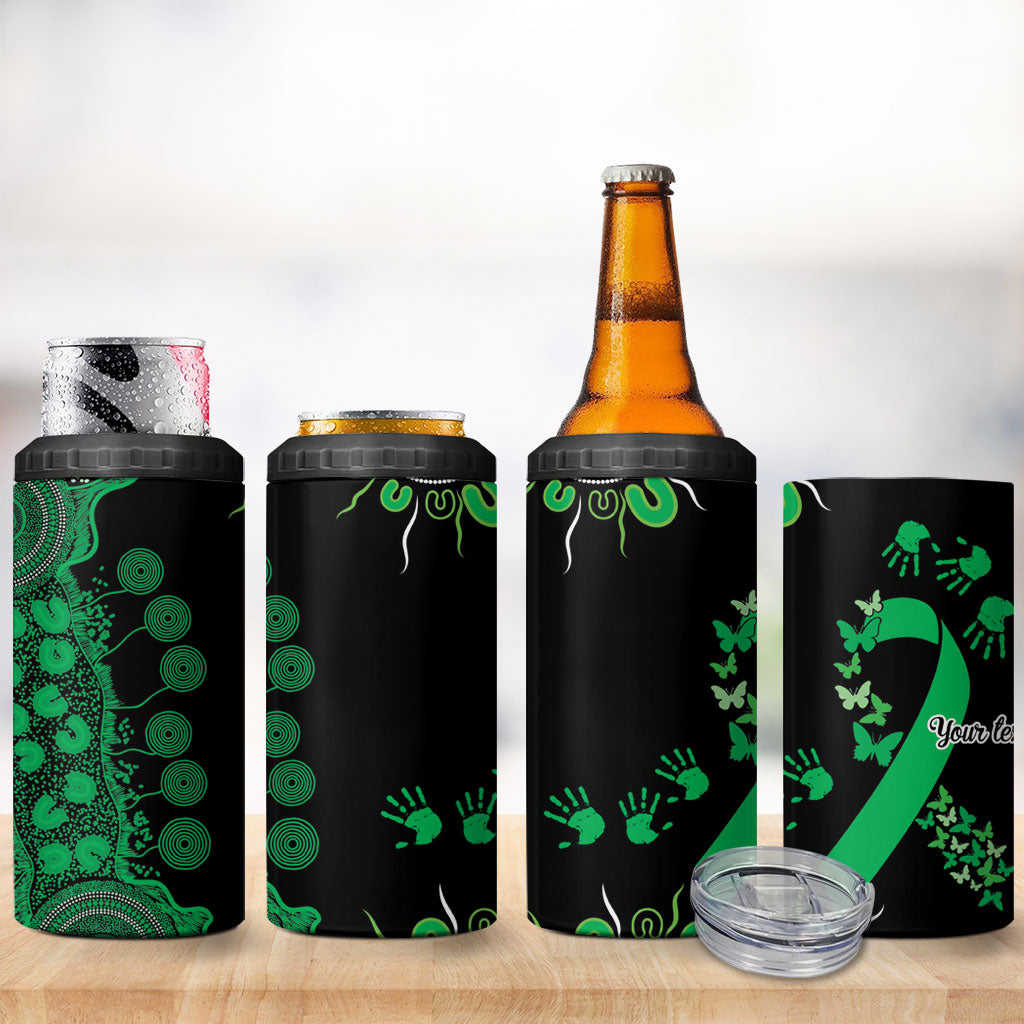 Australia Minority Mental Health Support Personalised 4 in 1 Can Cooler Tumbler Aboriginal Ribbon Dot Painting