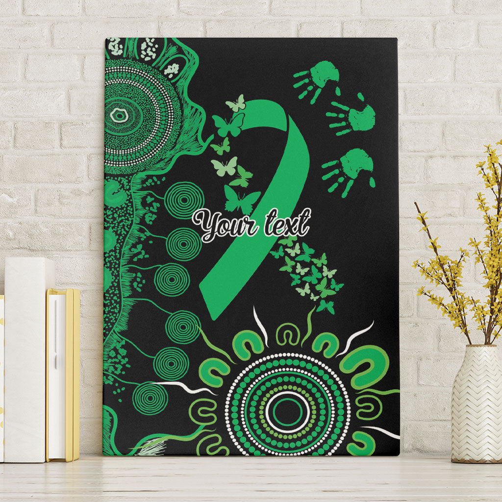 Australia Minority Mental Health Support Personalised Canvas Wall Art Aboriginal Ribbon Dot Painting