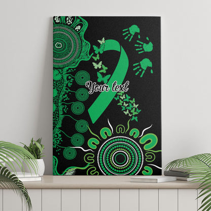 Australia Minority Mental Health Support Personalised Canvas Wall Art Aboriginal Ribbon Dot Painting