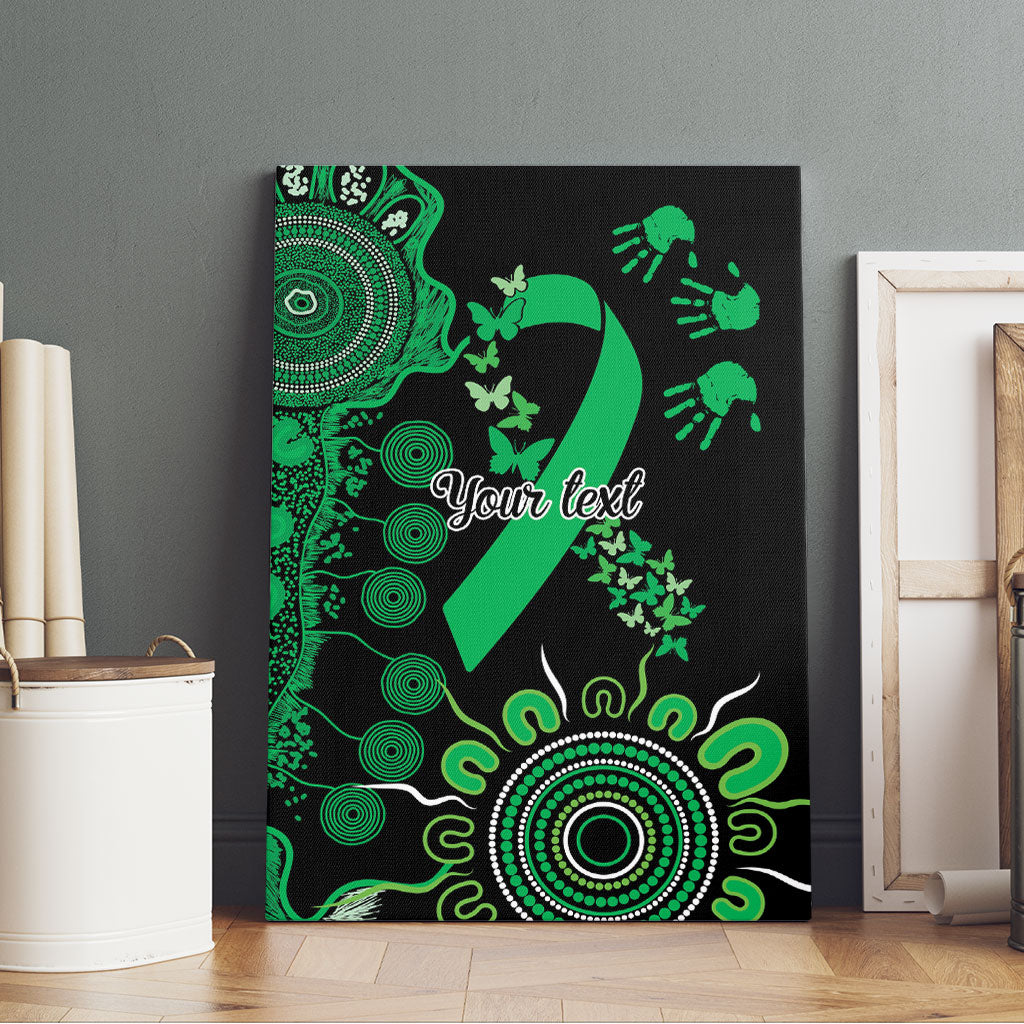 Australia Minority Mental Health Support Personalised Canvas Wall Art Aboriginal Ribbon Dot Painting