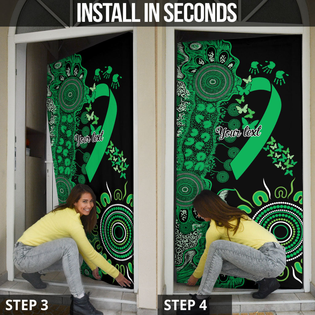 Australia Minority Mental Health Support Personalised Door Cover Aboriginal Ribbon Dot Painting