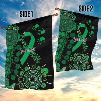 Australia Minority Mental Health Support Personalised Garden Flag Aboriginal Ribbon Dot Painting