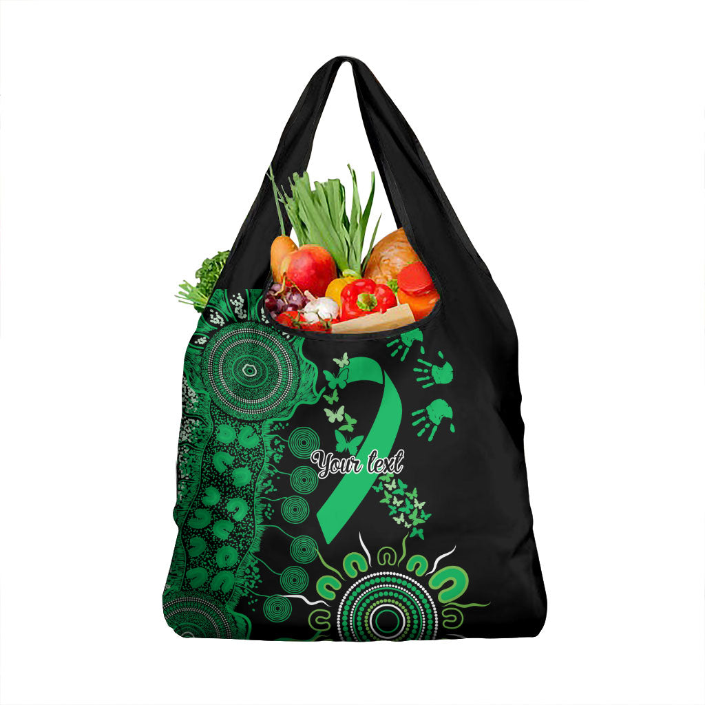 Australia Minority Mental Health Support Personalised Grocery Bag Aboriginal Ribbon Dot Painting
