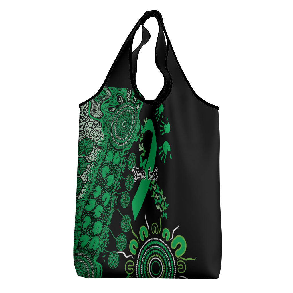 Australia Minority Mental Health Support Personalised Grocery Bag Aboriginal Ribbon Dot Painting