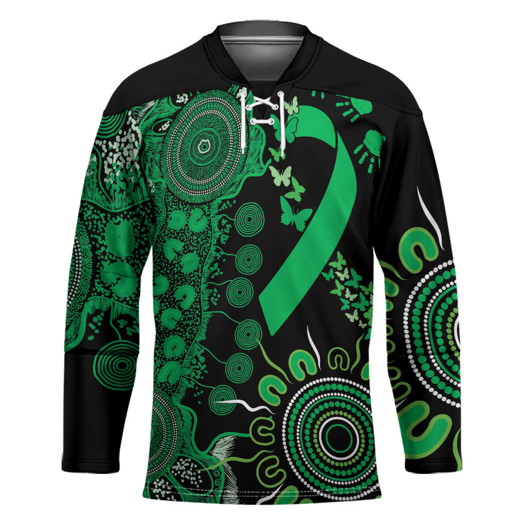Australia Minority Mental Health Support Personalised Hockey Jersey Aboriginal Ribbon Dot Painting