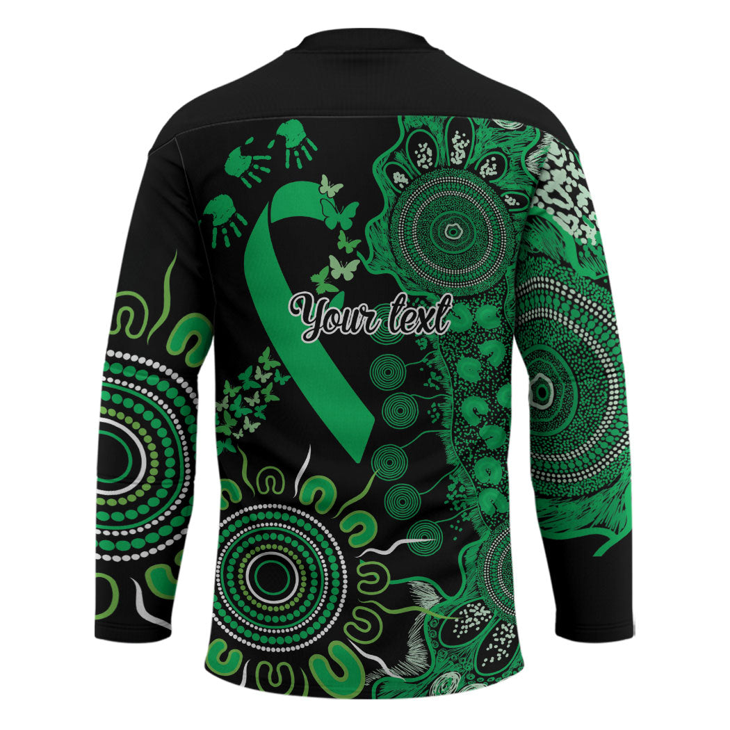 Australia Minority Mental Health Support Personalised Hockey Jersey Aboriginal Ribbon Dot Painting