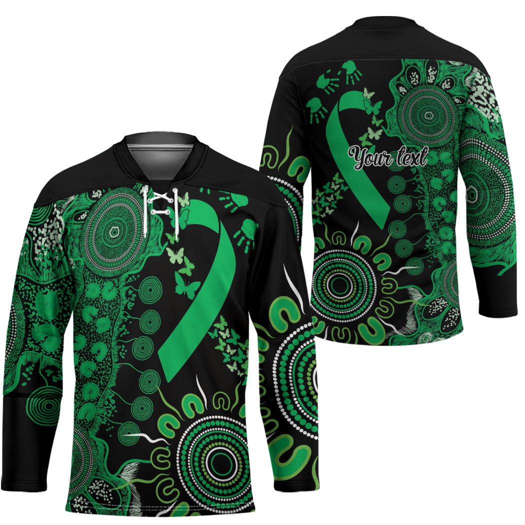 Australia Minority Mental Health Support Personalised Hockey Jersey Aboriginal Ribbon Dot Painting