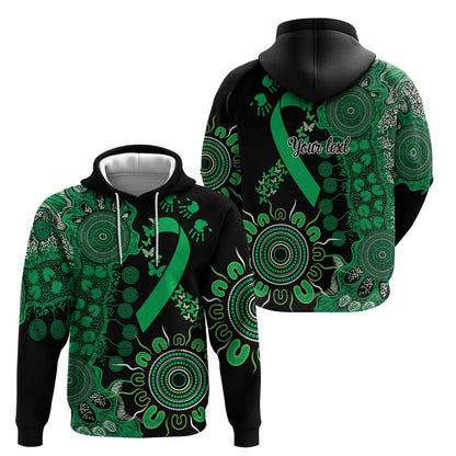 Australia Minority Mental Health Support Personalised Hoodie Aboriginal Ribbon Dot Painting