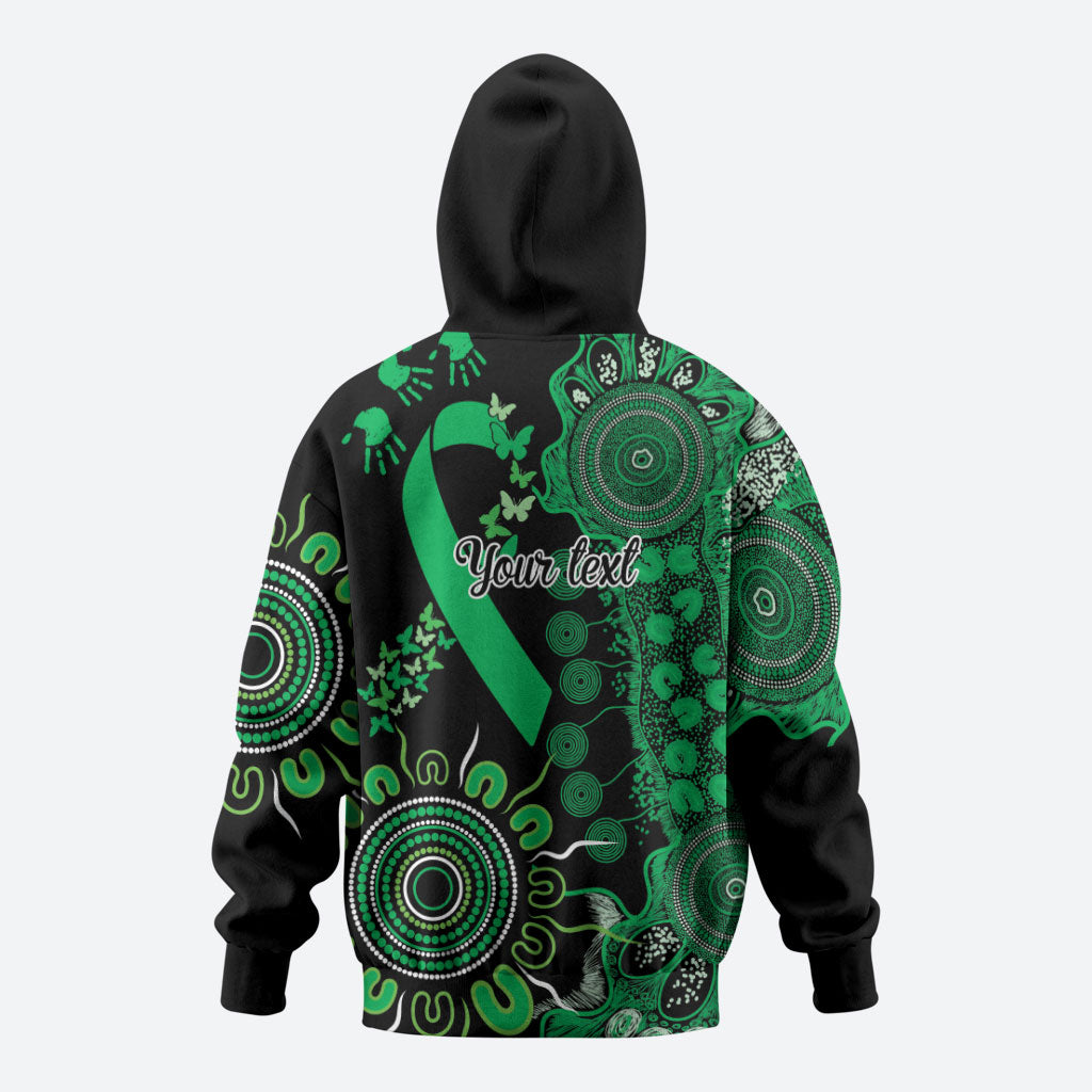 Australia Minority Mental Health Support Personalised Hoodie Aboriginal Ribbon Dot Painting