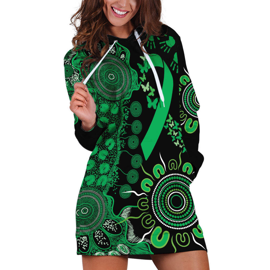 Australia Minority Mental Health Support Personalised Hoodie Dress Aboriginal Ribbon Dot Painting