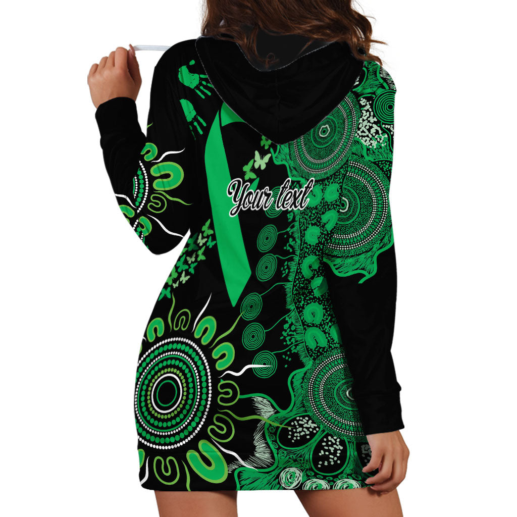 Australia Minority Mental Health Support Personalised Hoodie Dress Aboriginal Ribbon Dot Painting